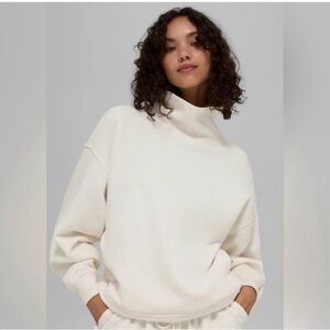 ALO Yoga Classic Cream Funnel Neck Women's Sweater